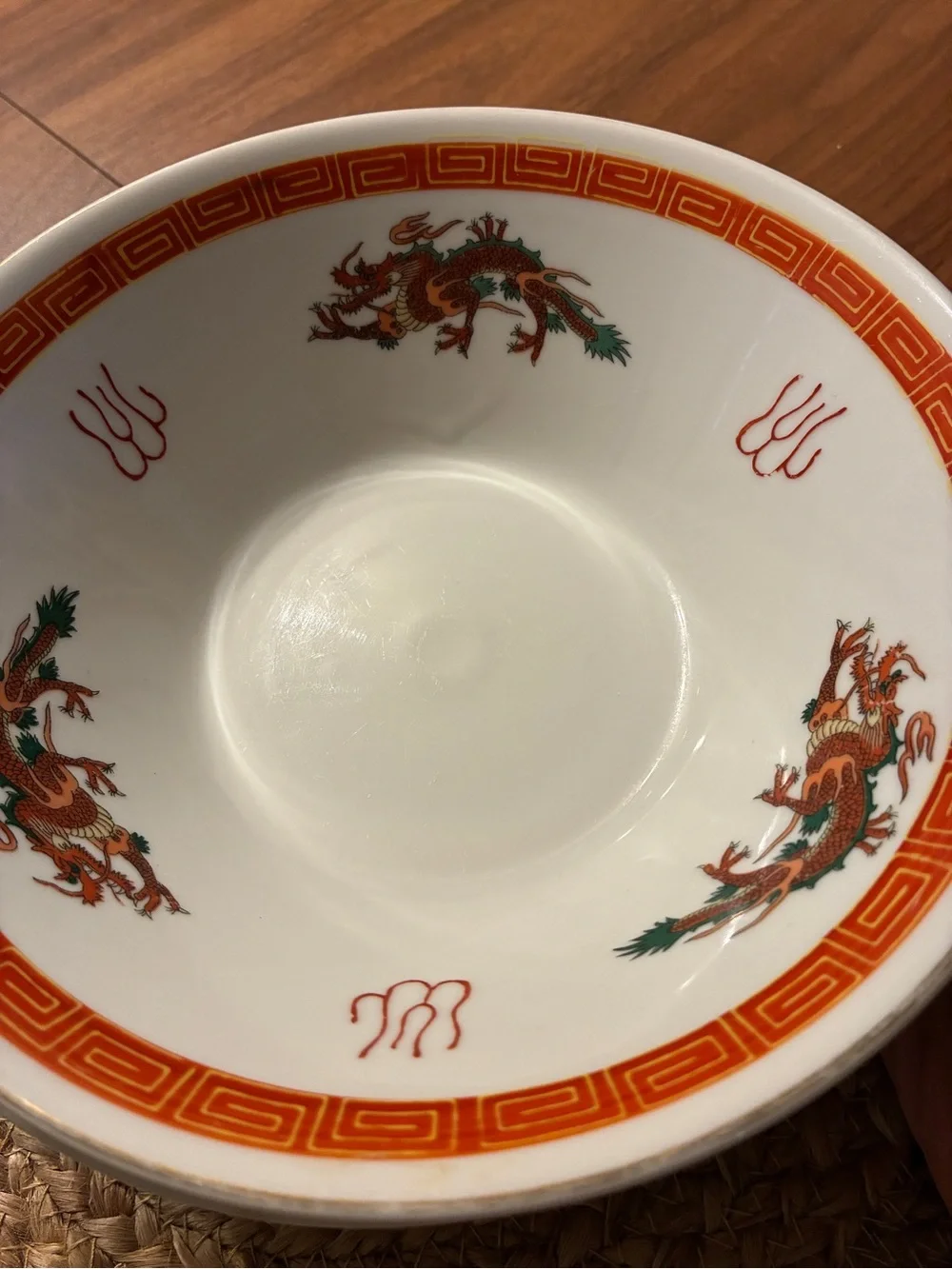 Two traditional style ramen bowls dragons